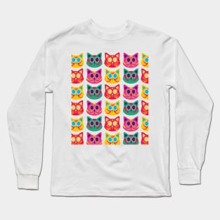cute mexican cat pattern Long Sleeve T-Shirt